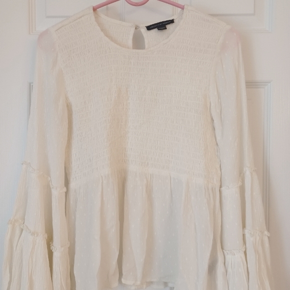 White Bell Sleeved Top - Picture 1 of 2